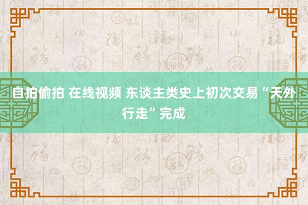 自拍偷拍 在线视频 东谈主类史上初次交易“天外行走”完成