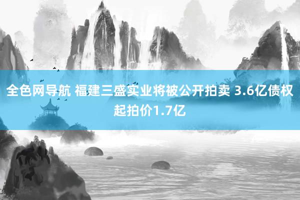 全色网导航 福建三盛实业将被公开拍卖 3.6亿债权起拍价1.7亿