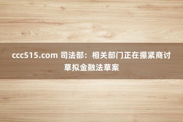 ccc515.com 司法部：相关部门正在攥紧商讨草拟金融法草案