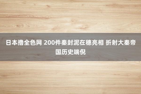 日本撸全色网 200件秦封泥在穗亮相 折射大秦帝国历史端倪