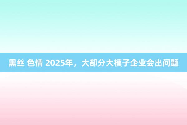 黑丝 色情 2025年，大部分大模子企业会出问题