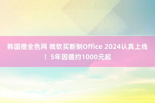 韩国撸全色网 微软买断制Office 2024认真上线！5年因循约1000元起