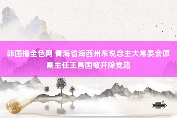 韩国撸全色网 青海省海西州东说念主大常委会原副主任王昌国被开除党籍