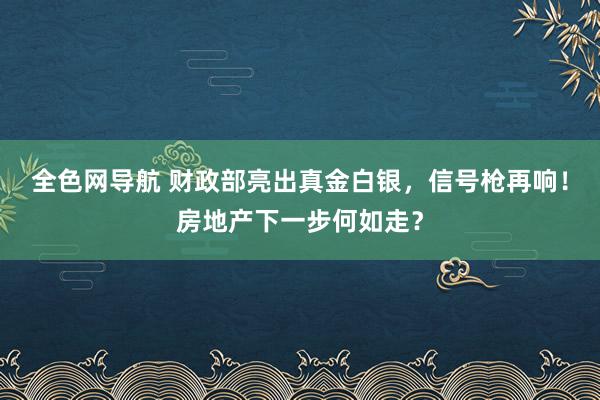 全色网导航 财政部亮出真金白银，信号枪再响！房地产下一步何如走？