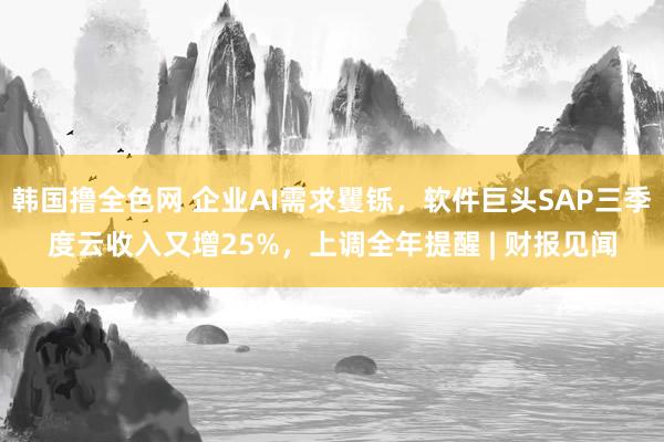 韩国撸全色网 企业AI需求矍铄，软件巨头SAP三季度云收入又增25%，上调全年提醒 | 财报见闻