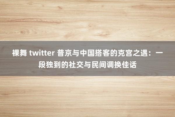 裸舞 twitter 普京与中国搭客的克宫之遇：一段独到的社交与民间调换佳话