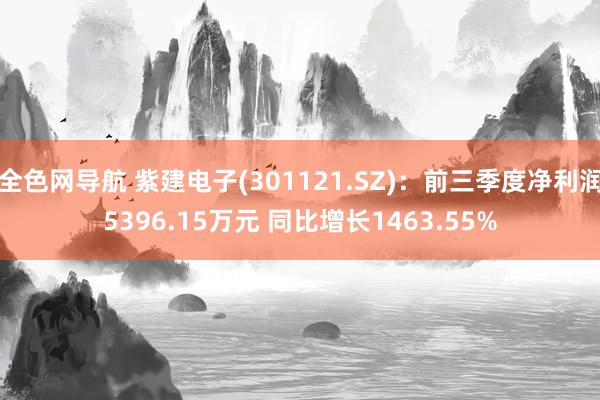 全色网导航 紫建电子(301121.SZ)：前三季度净利润5396.15万元 同比增长1463.55%