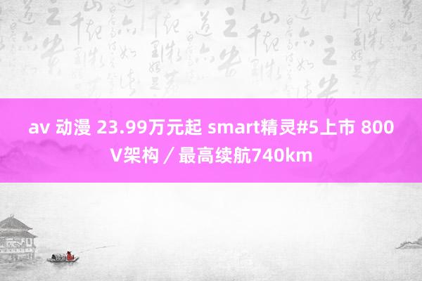 av 动漫 23.99万元起 smart精灵#5上市 800V架构／最高续航740km