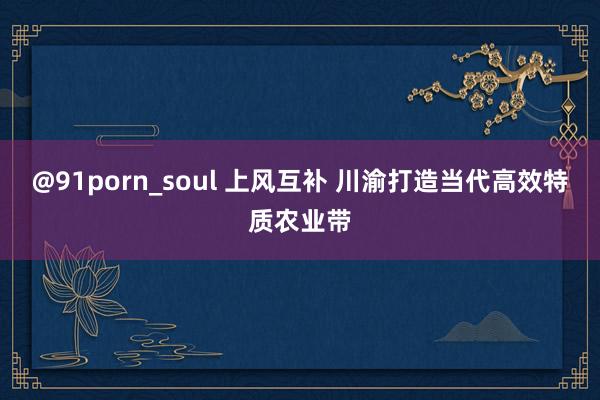 @91porn_soul 上风互补 川渝打造当代高效特质农业带