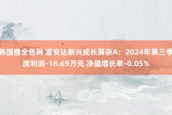 韩国撸全色网 富安达新兴成长羼杂A：2024年第三季度利润-18.69万元 净值增长率-0.05%