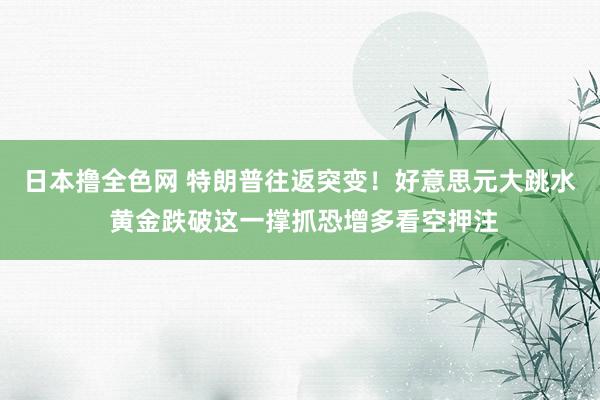 日本撸全色网 特朗普往返突变！好意思元大跳水 黄金跌破这一撑抓恐增多看空押注