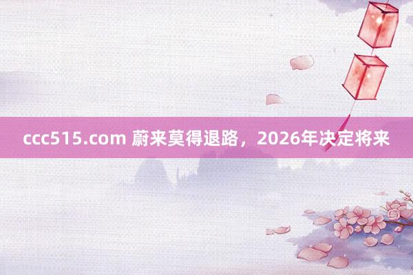 ccc515.com 蔚来莫得退路，2026年决定将来