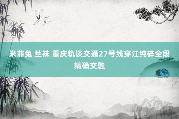 米菲兔 丝袜 重庆轨谈交通27号线穿江纯碎全段精确交融