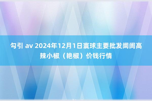 勾引 av 2024年12月1日寰球主要批发阛阓高辣小椒（艳椒）价钱行情