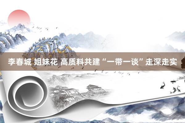 李春城 姐妹花 高质料共建“一带一谈”走深走实