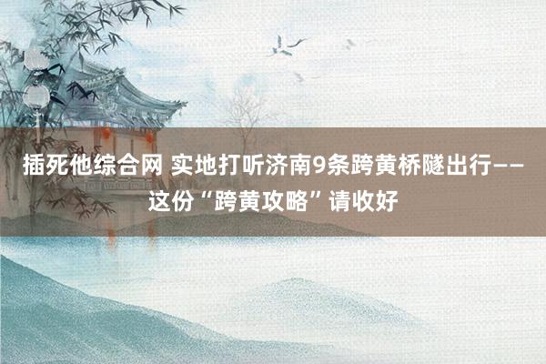 插死他综合网 实地打听济南9条跨黄桥隧出行——这份“跨黄攻略”请收好