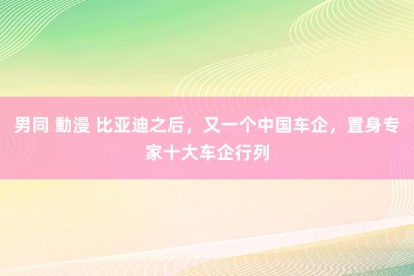 男同 動漫 比亚迪之后，又一个中国车企，置身专家十大车企行列