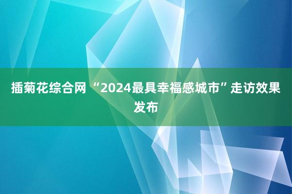 插菊花综合网 “2024最具幸福感城市”走访效果发布