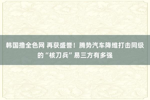 韩国撸全色网 再获盛誉！腾势汽车降维打击同级的“核刀兵”易三方有多强