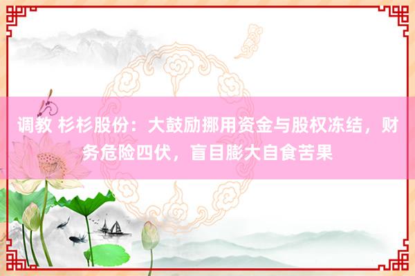 调教 杉杉股份：大鼓励挪用资金与股权冻结，财务危险四伏，盲目膨大自食苦果